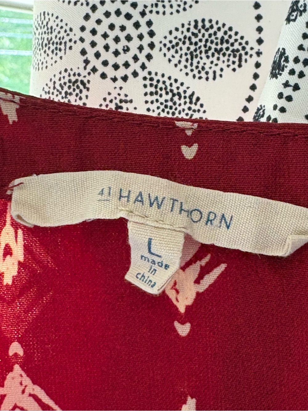 41 Hawthorn Burgandy Red Shirt Dress Button Front Roll Tab Sleeves Belted Sz L - Picture 8 of 11
